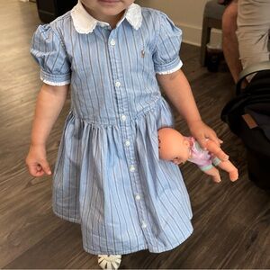 Polo Ralph Lauren Blue Striped Kids Polo Dress